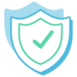 Icon Zero-Trust, Schild mit mittigem Haken