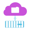 Piktogramm zeigt Hybrid Cloud mit Data und NetApp Server zum Thema Data-Fabric-Strategie; NetApp Storages