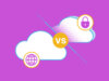 Grafische Darstellung von 2 Clouds zum Thema Private vs. Public Cloud | Cloud-Infrastruktur