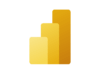 Microsoft Power BI Logo, gelbes Balken-Diagramm