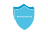 Zero-Trust-Modell, blaues Schild mit weisser Schrift: Zero-Trust-Prinzip